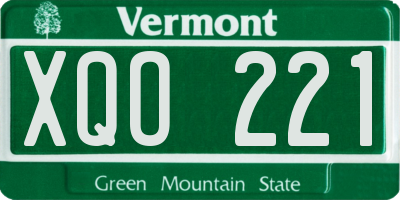 VT license plate XQO221