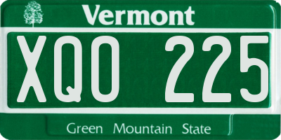 VT license plate XQO225