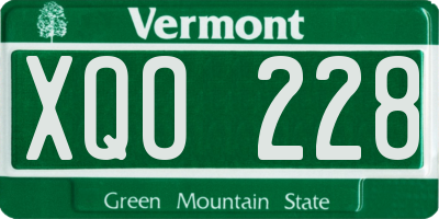 VT license plate XQO228