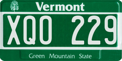 VT license plate XQO229