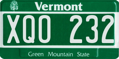 VT license plate XQO232