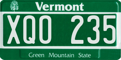 VT license plate XQO235