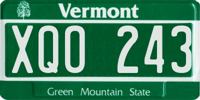 VT license plate XQO243