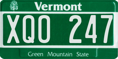 VT license plate XQO247