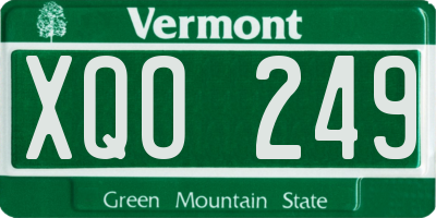 VT license plate XQO249