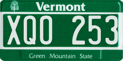 VT license plate XQO253