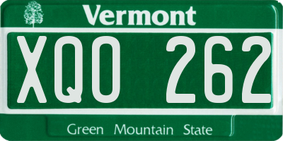 VT license plate XQO262