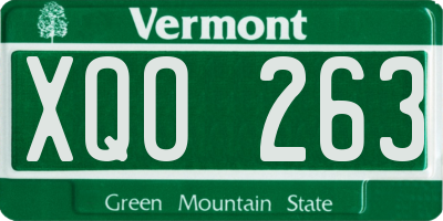 VT license plate XQO263