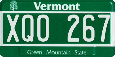 VT license plate XQO267