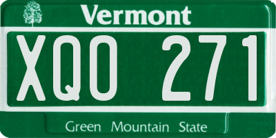 VT license plate XQO271