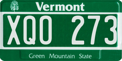 VT license plate XQO273