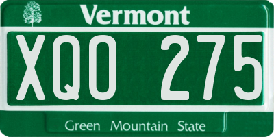 VT license plate XQO275