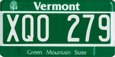 VT license plate XQO279