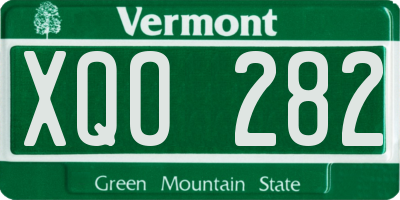 VT license plate XQO282