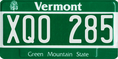 VT license plate XQO285
