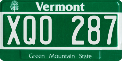 VT license plate XQO287