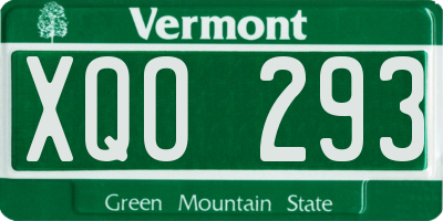 VT license plate XQO293