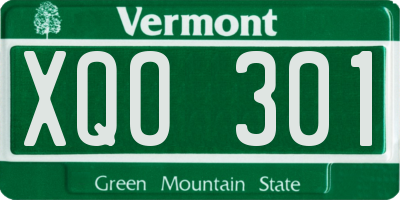 VT license plate XQO301