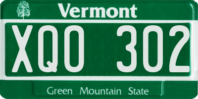 VT license plate XQO302
