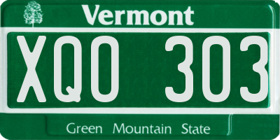 VT license plate XQO303