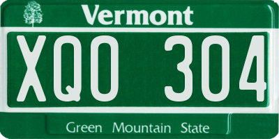 VT license plate XQO304
