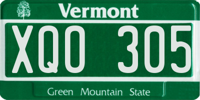 VT license plate XQO305