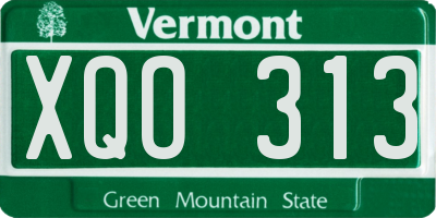 VT license plate XQO313