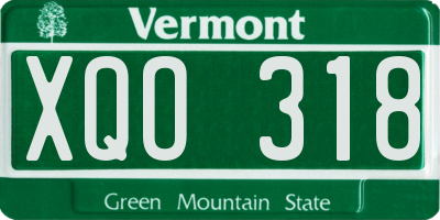 VT license plate XQO318