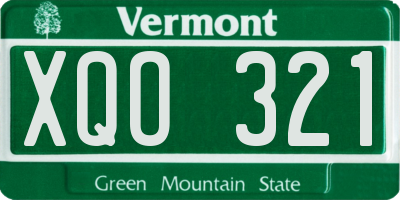 VT license plate XQO321