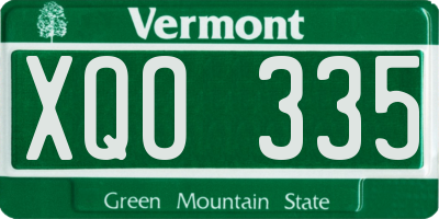 VT license plate XQO335
