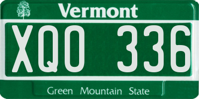 VT license plate XQO336