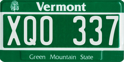 VT license plate XQO337