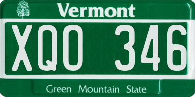 VT license plate XQO346