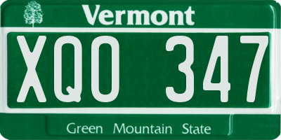 VT license plate XQO347