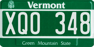 VT license plate XQO348