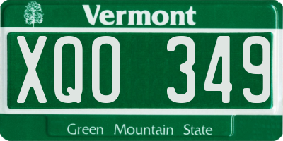 VT license plate XQO349
