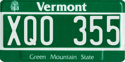VT license plate XQO355
