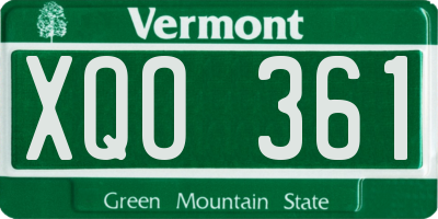 VT license plate XQO361