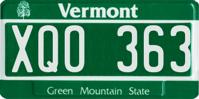 VT license plate XQO363