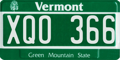 VT license plate XQO366
