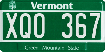 VT license plate XQO367
