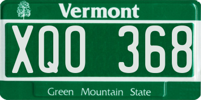 VT license plate XQO368