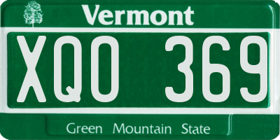 VT license plate XQO369