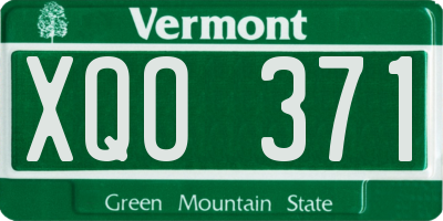 VT license plate XQO371