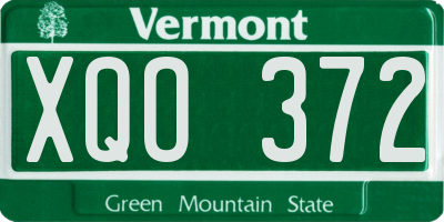 VT license plate XQO372