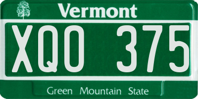 VT license plate XQO375