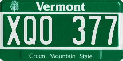 VT license plate XQO377