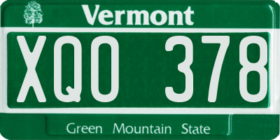 VT license plate XQO378