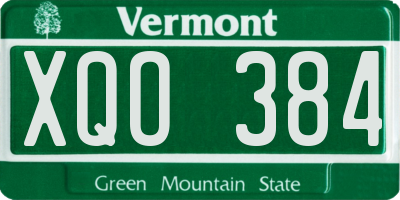 VT license plate XQO384