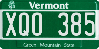 VT license plate XQO385